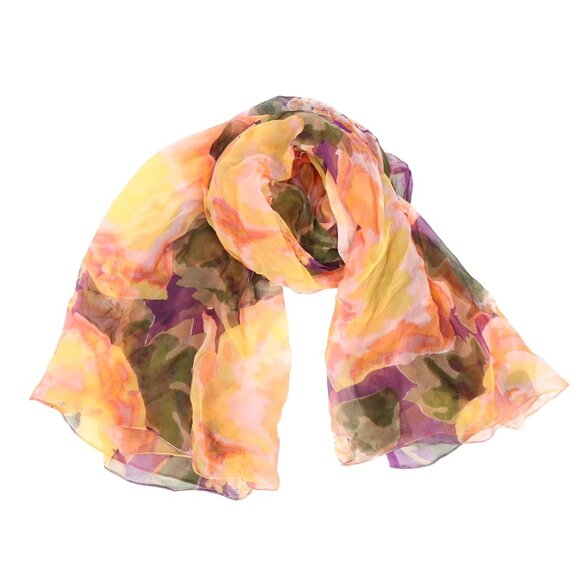 All That Glitters ATG Floral Rayon Chiffon Scarf - Picture 1 of 3